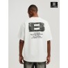 [BONELESS] Oversized Logo Back T-Shirt – White Distressed Graphic Tee