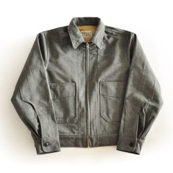 [WBT] Vintage Workwear Zip Jacket – Grey Utility Short Jacket