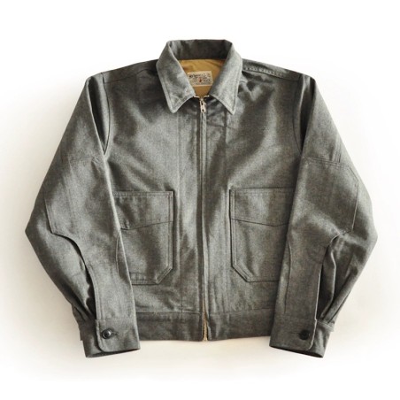 [WBT] Vintage Workwear Zip Jacket – Grey Utility Short Jacket